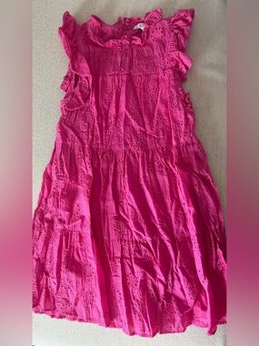 HYFVE Bright Fuchsia Eyelet Ruffle Summer Dress size small